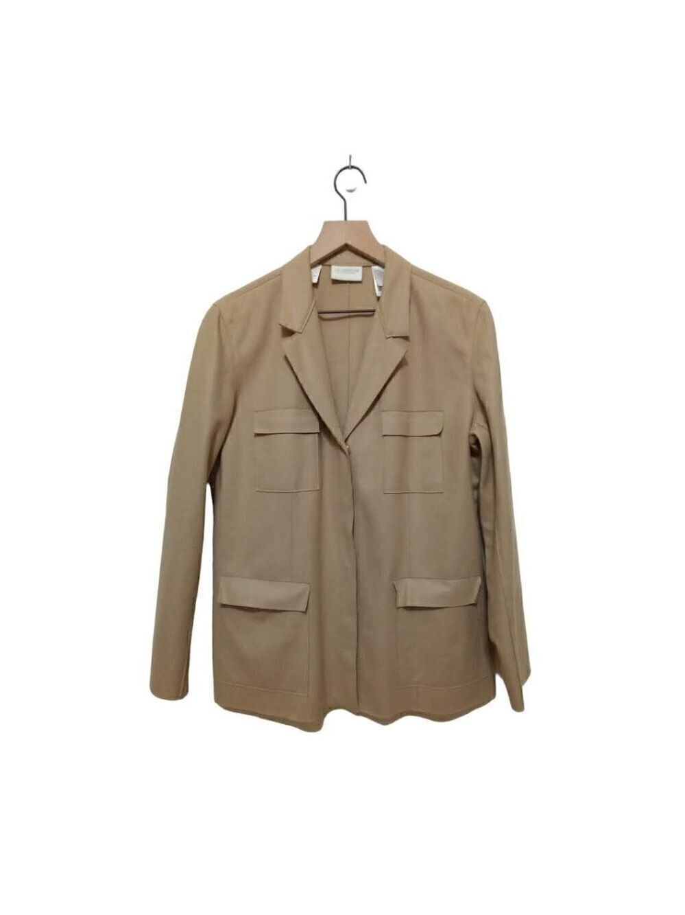 Liz Claiborne Tan Wool Cashmere Deconstructed Blazer Jacket Sz 12P